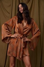 Gold Standard Rust Kimono Dress in Rust at 12th Tribe