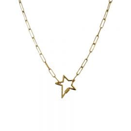 Gold Star Lock Necklace at Shalla Wista