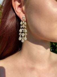 Gold Teardrop Waterfall Earrings Kamal Beverly Hills at Kamal