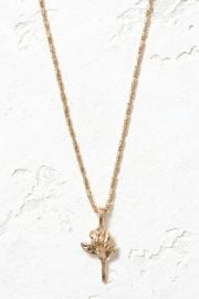 Gold The Little Rose Charm Necklace at South Moon Under