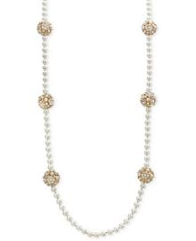 Gold-Tone Long Beaded Necklace, 42\