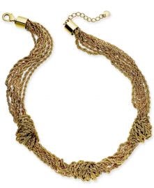 Gold-Tone Multi-Chain Knotted Collar Necklace at Macys