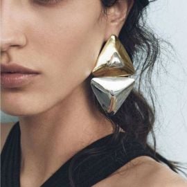 Gold and Silver Geometric Earrings S1213 at Poshmark