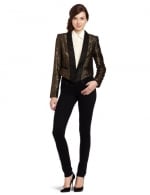 Gold blazer by Aryn K at Amazon