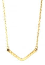 Gold chevron bar necklace at Modcloth