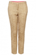 Gold jacquard pants like Janes at Topshop