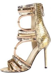 Gold sandals at Sergio Rossi