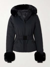 Goldbergh Giselle Belted Faux Shearling trimmed Ski Jacket at Net a Porter