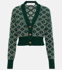 Golden Goose - Cropped intarsia wool-blend cardigan at Mytheresa