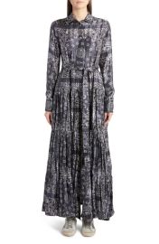 Golden Goose Bandana Print Long Sleeve Twill Maxi Dress at Nordstrom