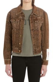 Golden Goose Crop Leopard Print Denim Jacket at Nordstrom