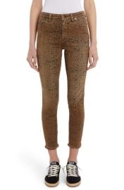 Golden Goose Deena Leopard Print Crop Raw Edge Jeans at Nordstrom