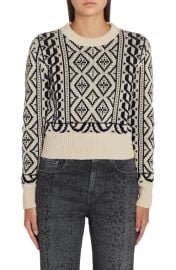 Golden Goose Diamond Jacquard Crop Wool Sweater at Nordstrom