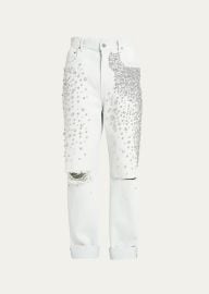 Golden Goose Kim Bleached Jeans with Crystals - at Bergdorf Goodman