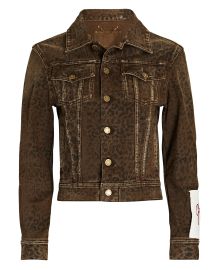 Golden Goose Leopard-Print Denim Jacket at Intermix