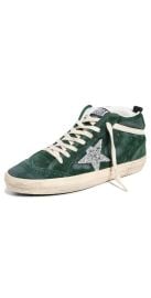 Golden Goose Mid Star Sneakers Dark Green/Silver/Cream 39 at Shopbop