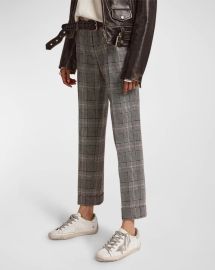 Golden Goose Prince Of Wales Wool Blend Cigarette Pants at Neiman Marcus