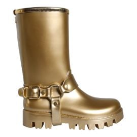 Golden Metallic PVC Rain Boots Dolce Gabbana Rain Boots Miinto at Miinto