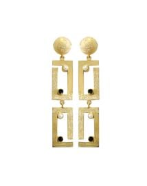 Golden Tetris Danglers - Hyperbole Accessories at Hyperbole Accessories