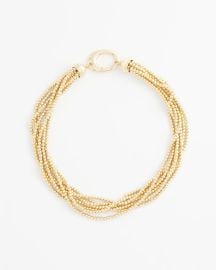 Goldtone Multi-Strand Beaded Necklace Chicox27s at Chicos