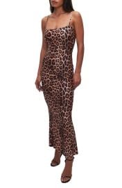 Good American Animal Print Satin Slipdress at Nordstrom