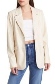 Good American Better Than Leather Faux Leather Blazer at Nordstrom