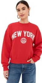 Good American Brushed Fleece Crew Sweatshirt New York Grenadine003 XXL at Shopbop