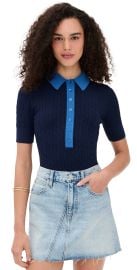 Good American Cable Knit Bodysuit Midnight002 S at Shopbop