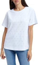 Good American Crystal Embellished Cotton T Shirt at Nordstrom Rack