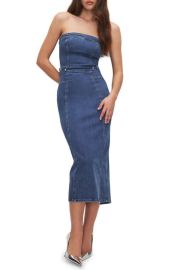 Good American Denim Tube Midi Dress at Nordstrom