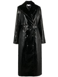 Good American Faux Leather Trench Coat - at Farfetch