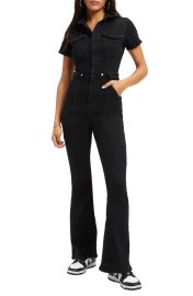 Good American Fit for Success Bootcut Jumpsuit in Black 001 at Nordstrom