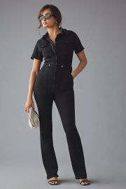 Good American Fit for Success Bootcut Jumpsuit in Black 001 at Anthropologie