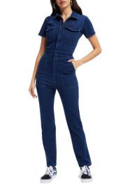 Good American Fit for Success Soft Sculpt Denim Jumpsuit at Nordstrom