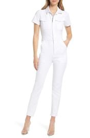 Good American Fit for Success Stretch Cotton Twill Jumpsuit in Lilac Mist001  at Nordstrom