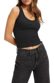 Good American Fitted Rib Scoop Neck Tank at Nordstrom