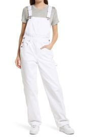 Good American Good 90s Denim Overalls in White001  at Nordstrom