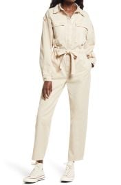 Good American Good Cinched Waist Jumpsuit in Fog001  at Nordstrom