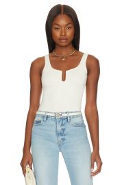 Good American Good Touch U Ring Ruched Bodysuit at Revolve