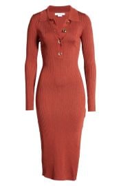 Good American Long Sleeve Polo Midi Dress at Nordstrom