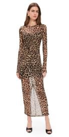 Good American Mesh Ruched Maxi Dress Lucky Leopard001 L at Shopbop