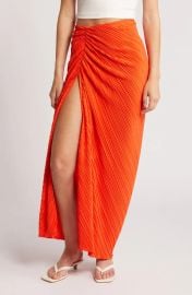 Good American Plisse Sarong Maxi Skirt at Nordstrom