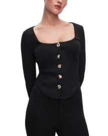 Good American Ponte Novelty Button Corset Top Bloomingdales at Bloomingdales