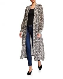 Good American Python-Print Sheer Chiffon Kimono Jacket - Inclusive Sizing at Neiman Marcus