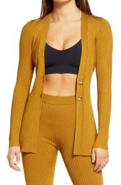 Good American Rib Cardigan in Goldenrod at Nordstrom Rack