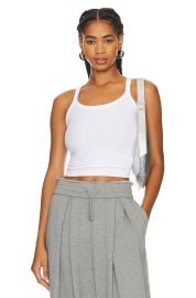 Good American Rib Racerback Tank In White001 at Revolve