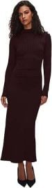 Good American Ribbed Funnel Neck Midi Dress Malbec003 at Womens Clothing store at Amazon