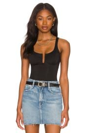 Good American Scuba U Corset Bodysuit In Black001 at Revolve