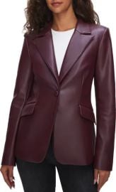 Good American Sculpted Faux Leather Blazer at Nordstrom