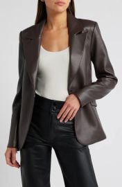 Good American Sculpted Faux Leather Blazer at Nordstrom